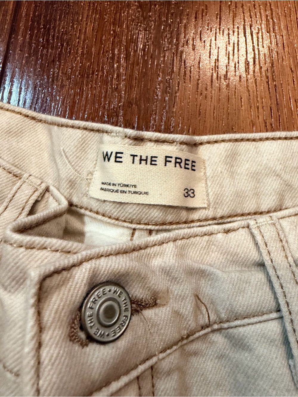 We The Free Beige Wide-Leg Jeans with Banana Print - Picture 10 of 13
